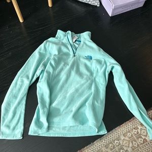 North face quarter zip blue small
